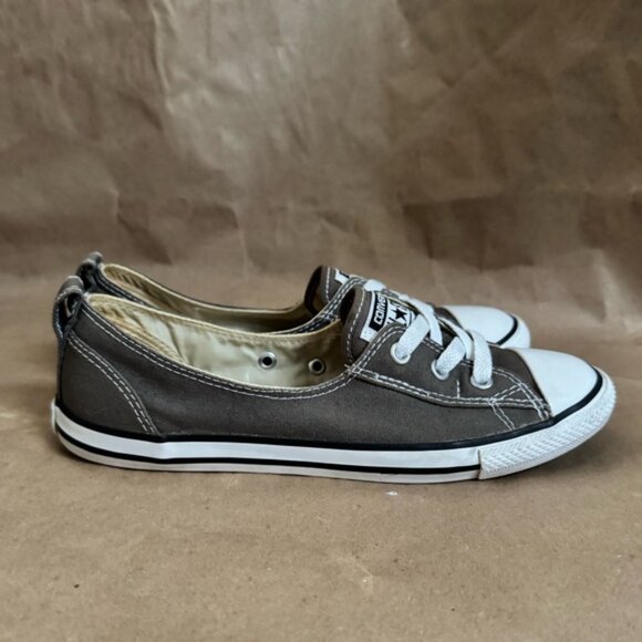 Converse All Star Grey Ballet Lace Slip On Sneakers. Size 7 - Picture 2 of 8